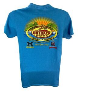 Outback Bowl T-Shirt Blue Pro Weight Small Michigan South Carolina 2013